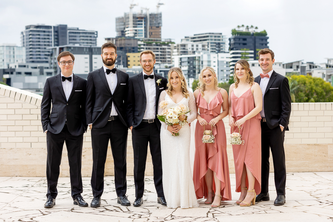 The Calile Hotel Brisbane Wedding Photography Venue Bridal Party Rooftop
